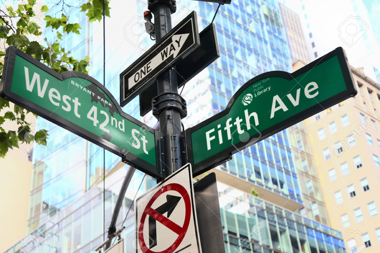 23189873-New-York-City-Fifth-Avenue-and-West-42nd-street-sign-post-Stock-Photo-1.jpg
