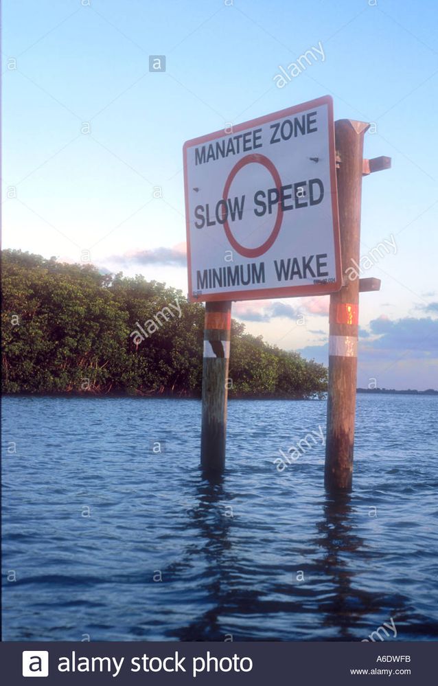 manatee-zone-sign-intracoastal-waterway-martin-county-florida-signs-A6DWFB.jpg